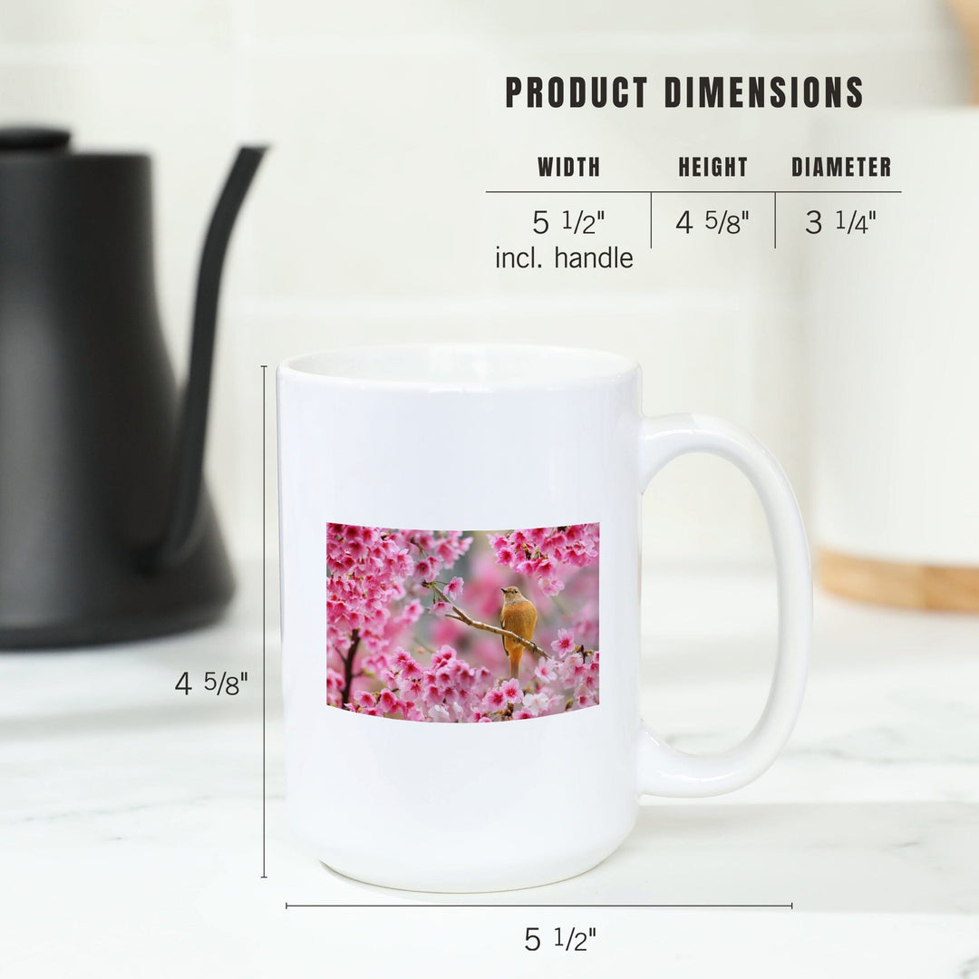 Songbird in Cherry Blossoms, Ceramic Mug Mugs Lantern Press 