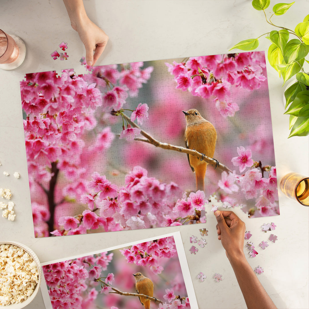 Songbird in Cherry Blossoms, Jigsaw Puzzle Puzzle Lantern Press 