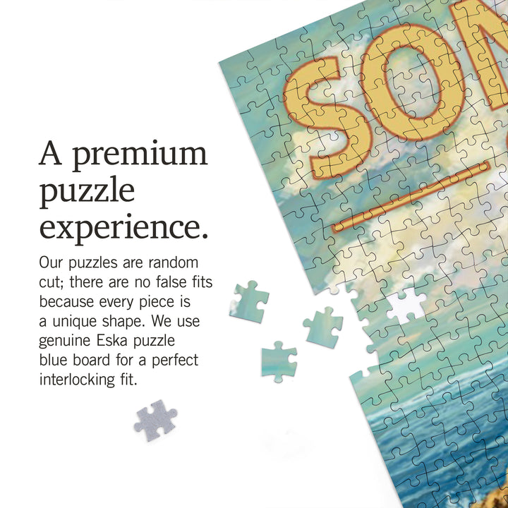Sonoma Coast, California, Camper Van, Jigsaw Puzzle Puzzle Lantern Press 