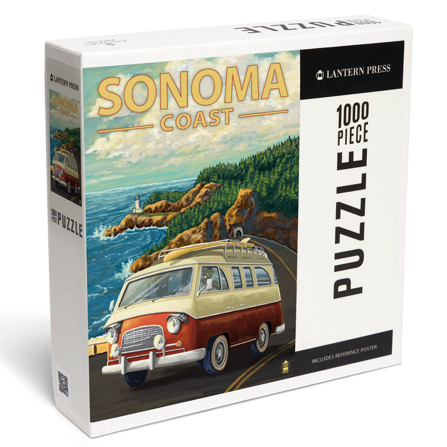 Sonoma Coast, California, Camper Van, Jigsaw Puzzle Puzzle Lantern Press 