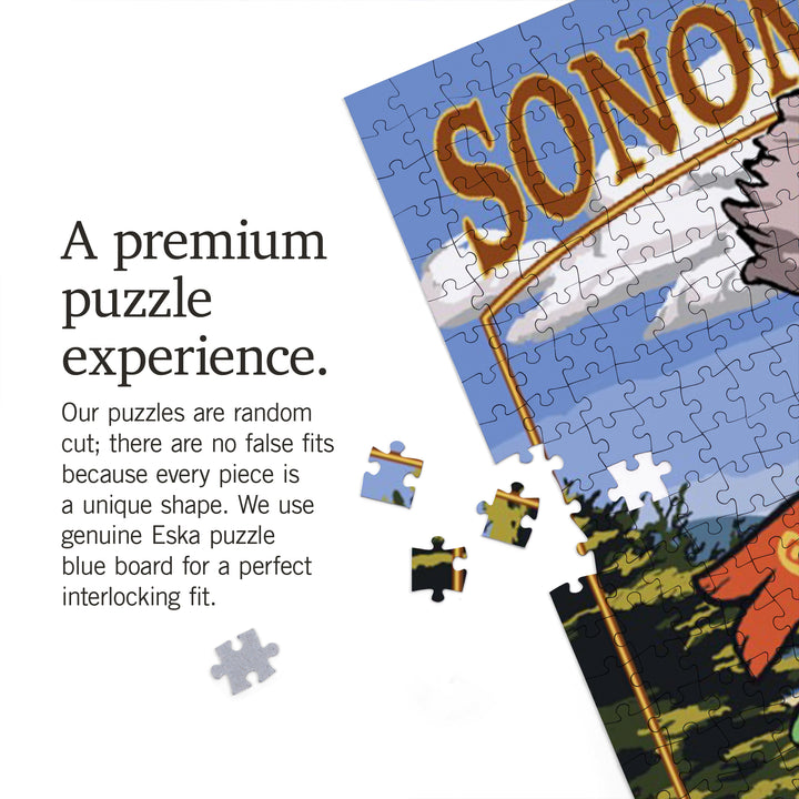 Sonoma Coast, California, Destination Signpost, Jigsaw Puzzle Puzzle Lantern Press 