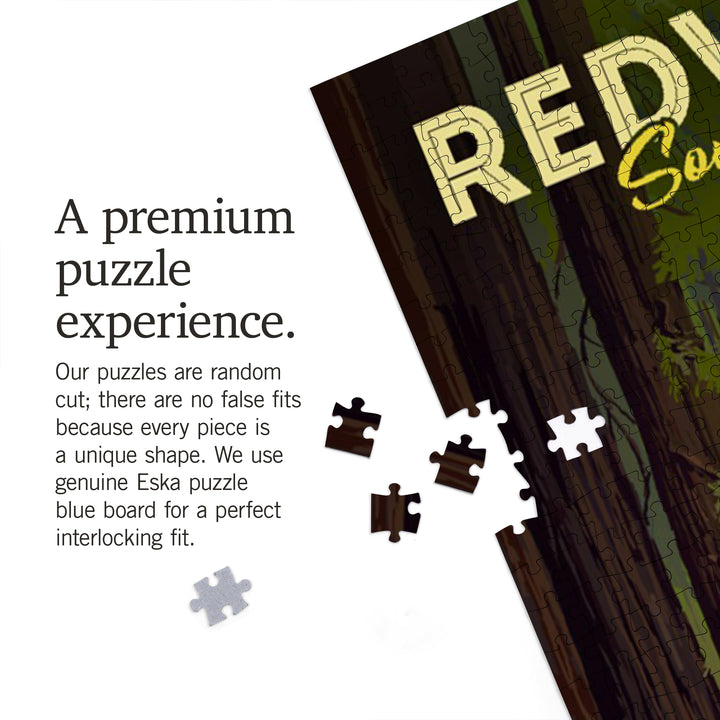Sonoma County, California, Redwoods, Pathway in Trees, Jigsaw Puzzle Puzzle Lantern Press 