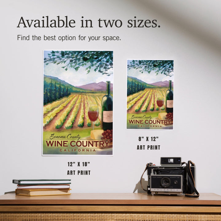 Sonoma County Wine Country, California, Art & Giclee Prints Art Lantern Press 