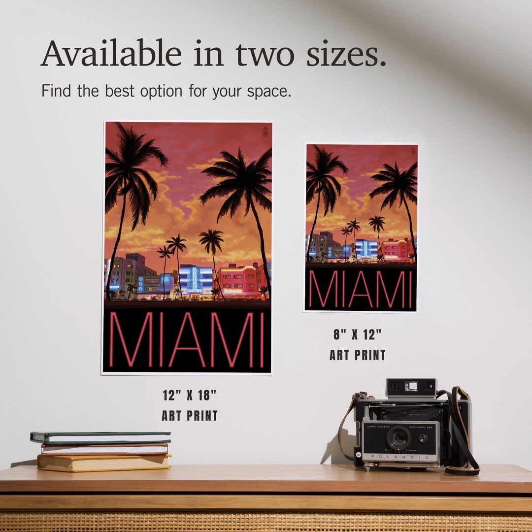 South Beach Miami, Florida, Art & Giclee Prints Art Lantern Press 