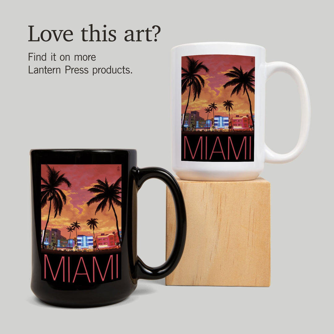 South Beach Miami, Florida, Ceramic Mug Mugs Lantern Press 