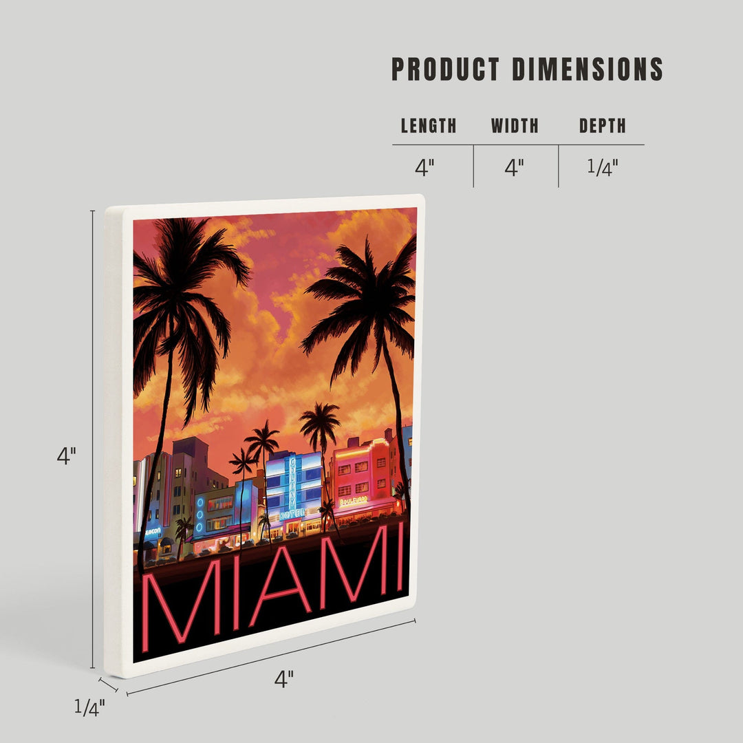 South Beach Miami, Florida, Coasters Coasters Lantern Press 