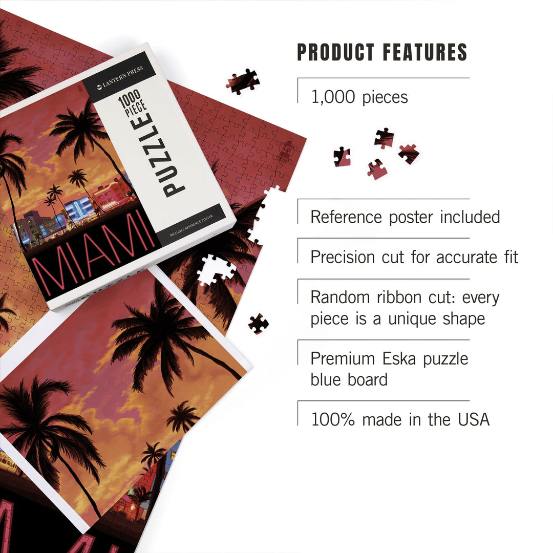 South Beach Miami, Florida, Jigsaw Puzzle Puzzle Lantern Press 