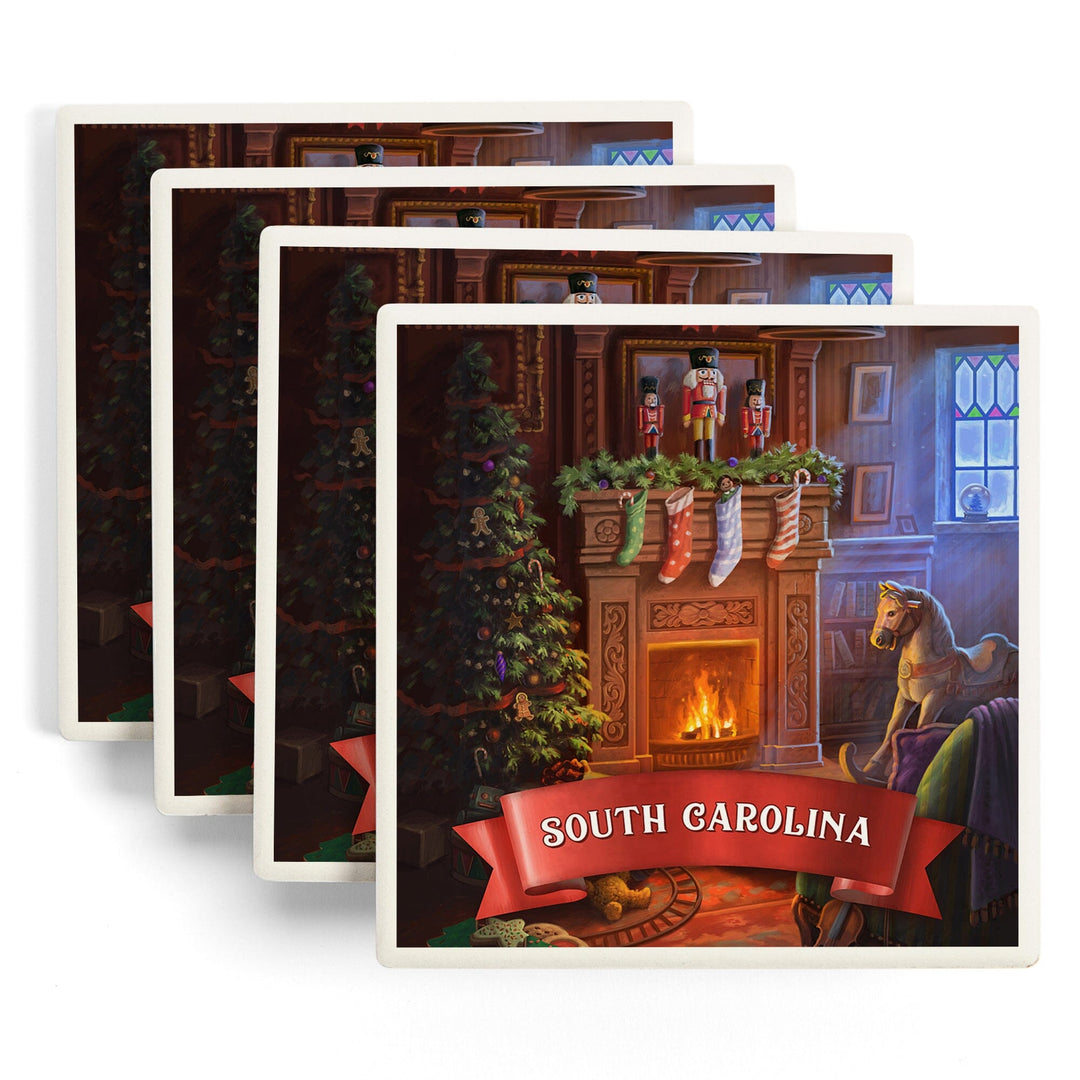 South Carolina, Christmas Morning, Coasters Coasters Lantern Press 