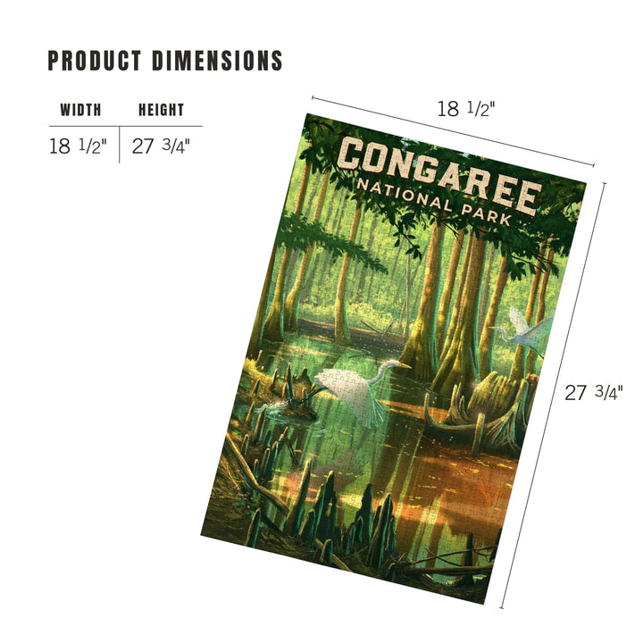 South Carolina, Oil Painting, Congaree National Park, Jigsaw Puzzle Puzzle Lantern Press 