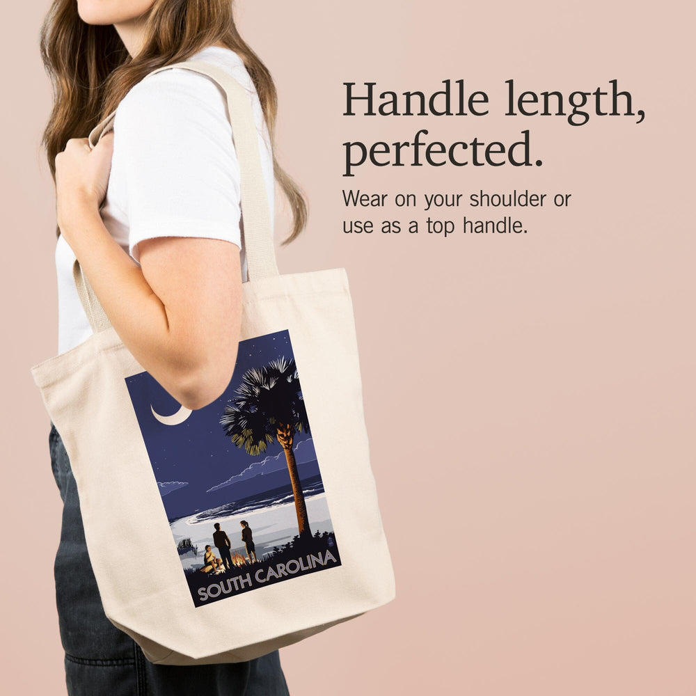 South Carolina, Palmetto Moon and Bonfire, Tote Bag Totes Lantern Press 