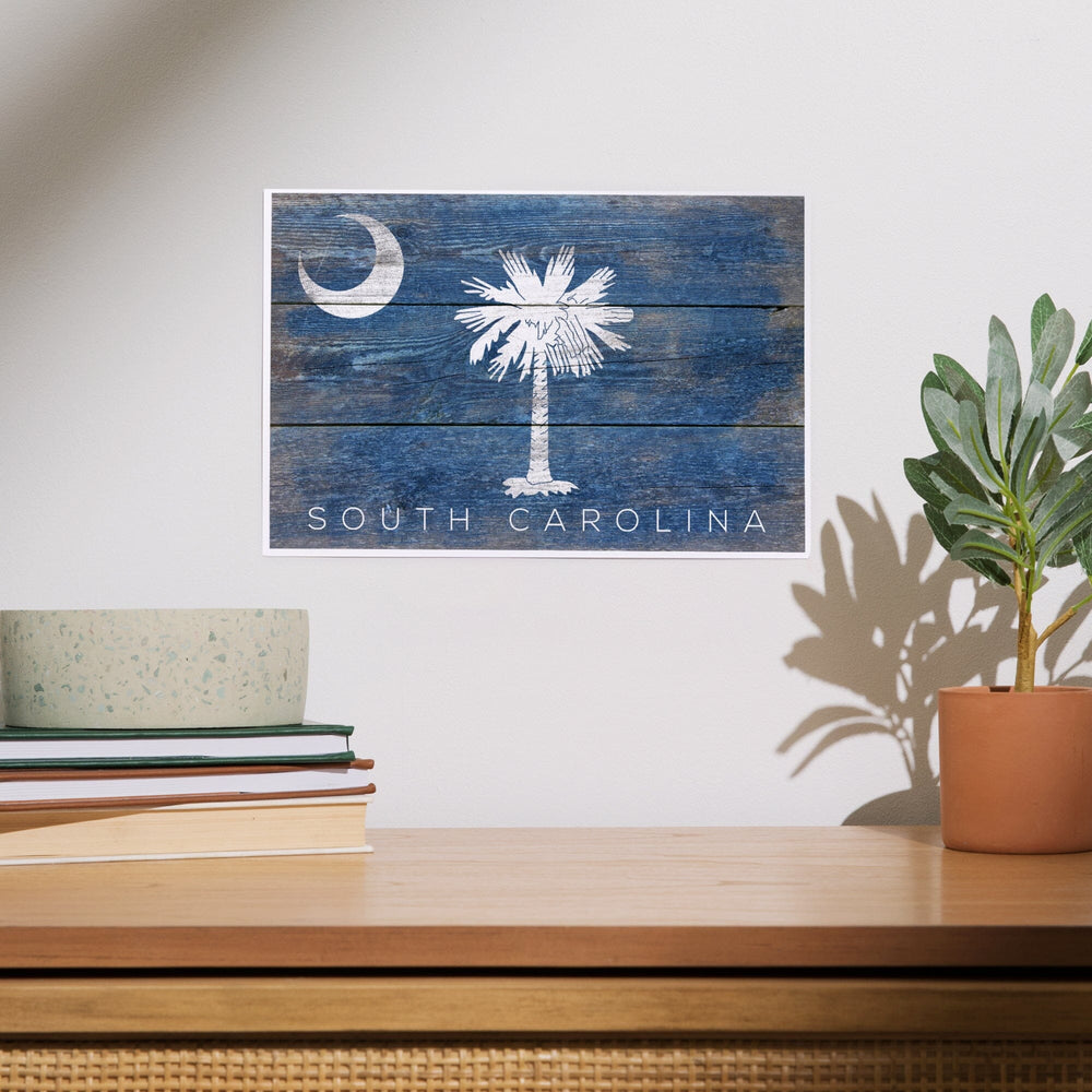 South Carolina, Rustic State Flag, Art & Giclee Prints Art Lantern Press 