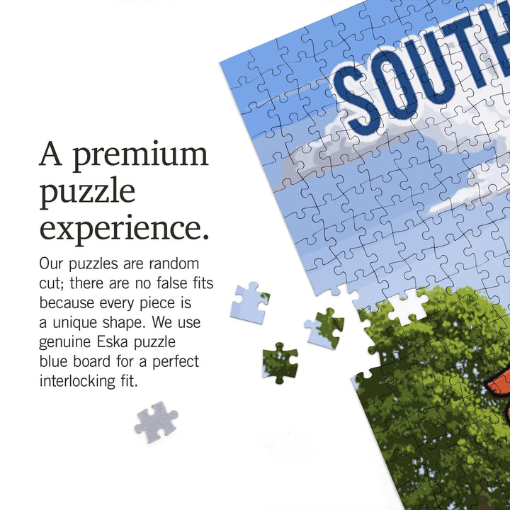South Carolina, Signpost, Orchard, Jigsaw Puzzle Puzzle Lantern Press 