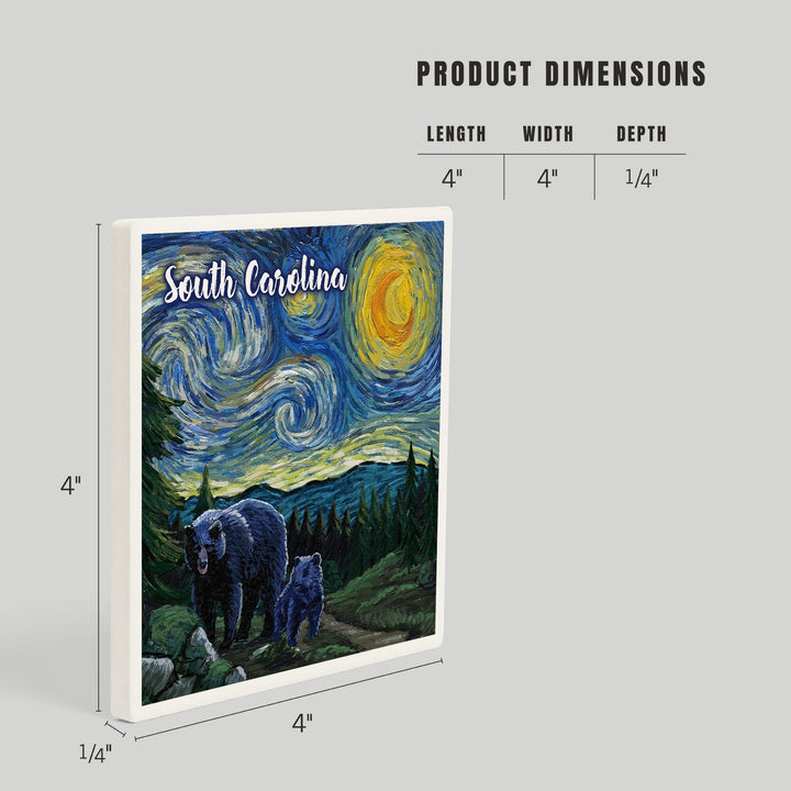 South Carolina, Starry Night, Bear and Cub, Coasters Coasters Lantern Press 