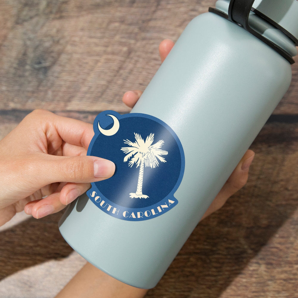 South Carolina, State Flag, Letterpress, Contour, Vinyl Sticker Sticker Lantern Press 