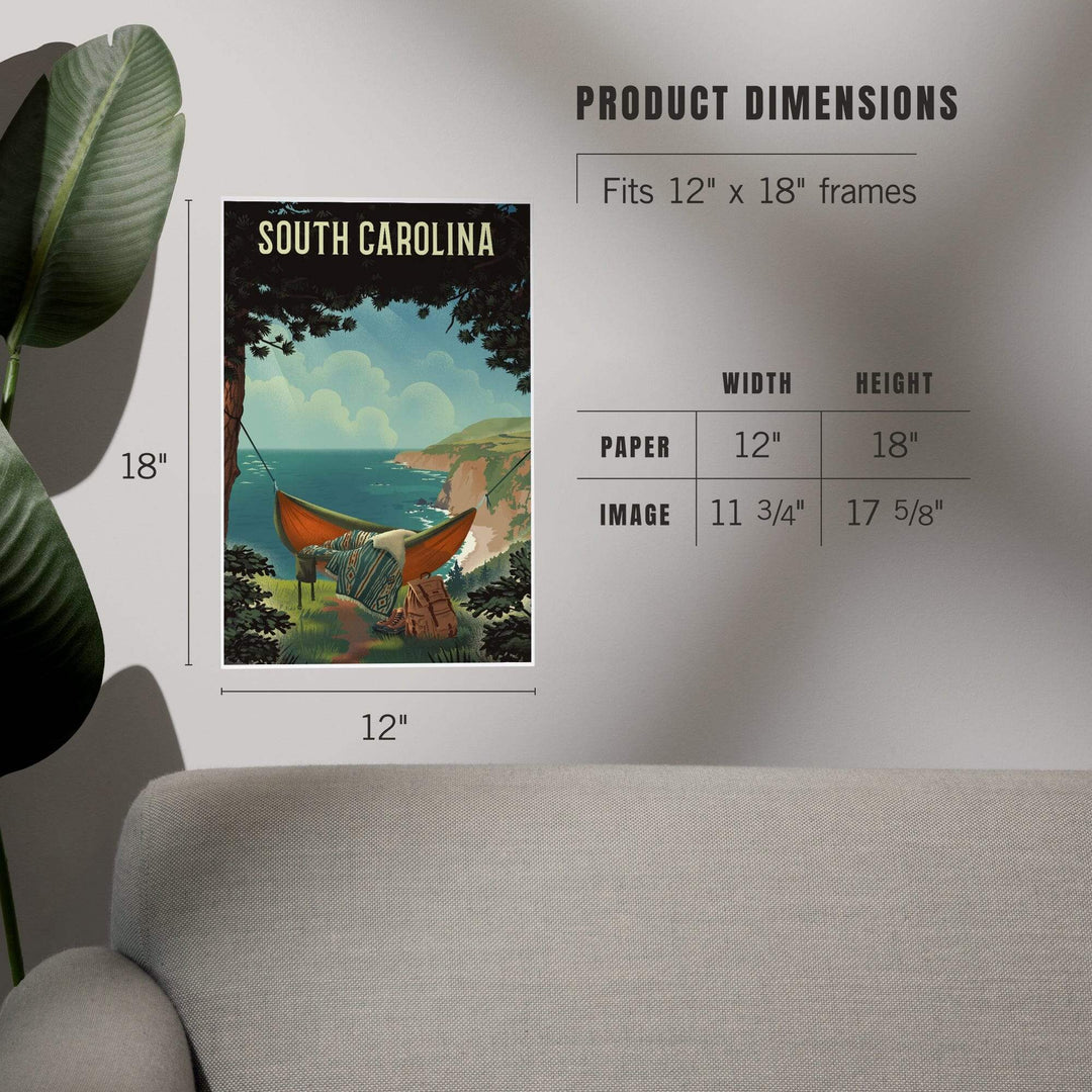South Carolina, Today's Office, Coastal Series, Hammock on Beach, Art & Giclee Prints Art Lantern Press 