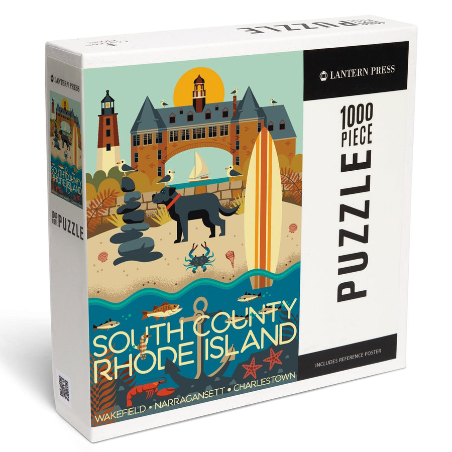 South County, Rhode Island, Geometric, Jigsaw Puzzle Puzzle Lantern Press 