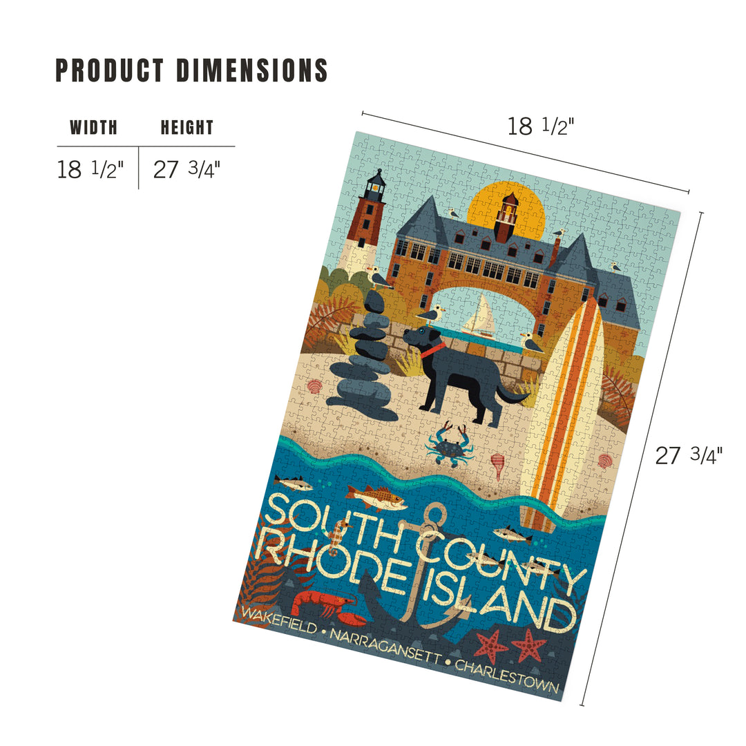 South County, Rhode Island, Geometric, Jigsaw Puzzle Puzzle Lantern Press 