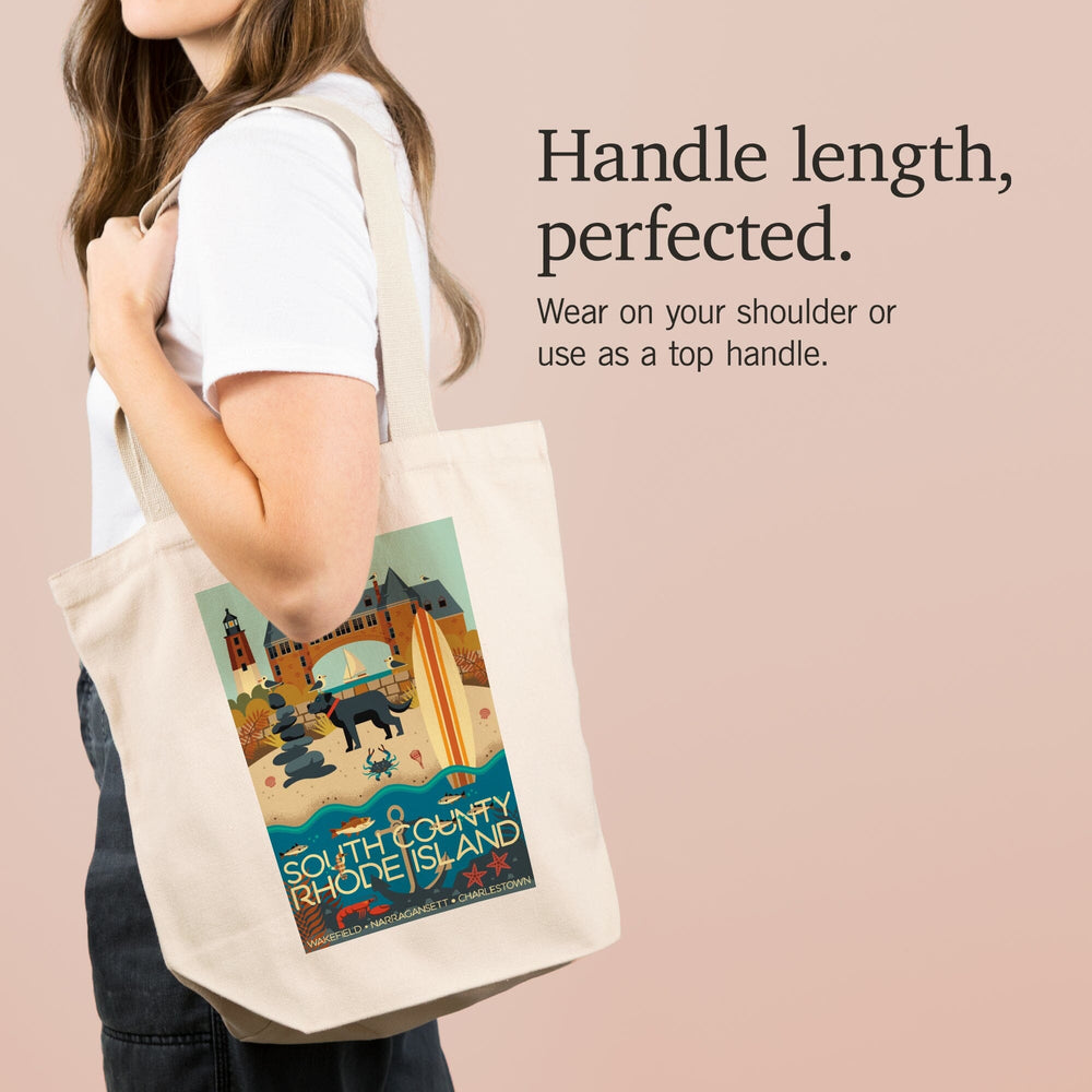 South County, Rhode Island, Geometric, Tote Bag Totes Lantern Press 