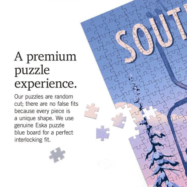 South Dakota, Chill on the Uphill, Ski Lift, Jigsaw Puzzle Puzzle Lantern Press 