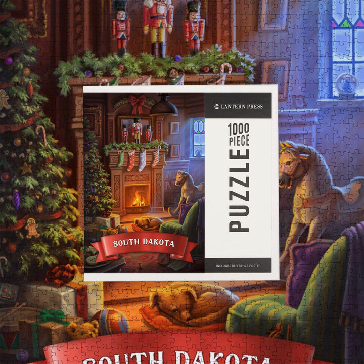 South Dakota, Christmas Morning, Jigsaw Puzzle Puzzle Lantern Press 