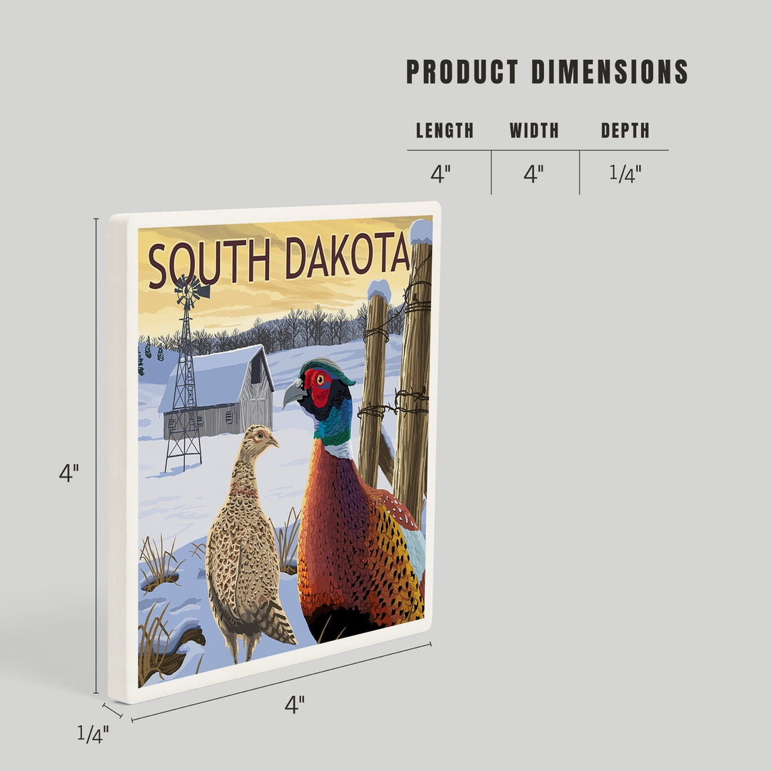 South Dakota, Pheasants, Coasters Coasters Lantern Press 