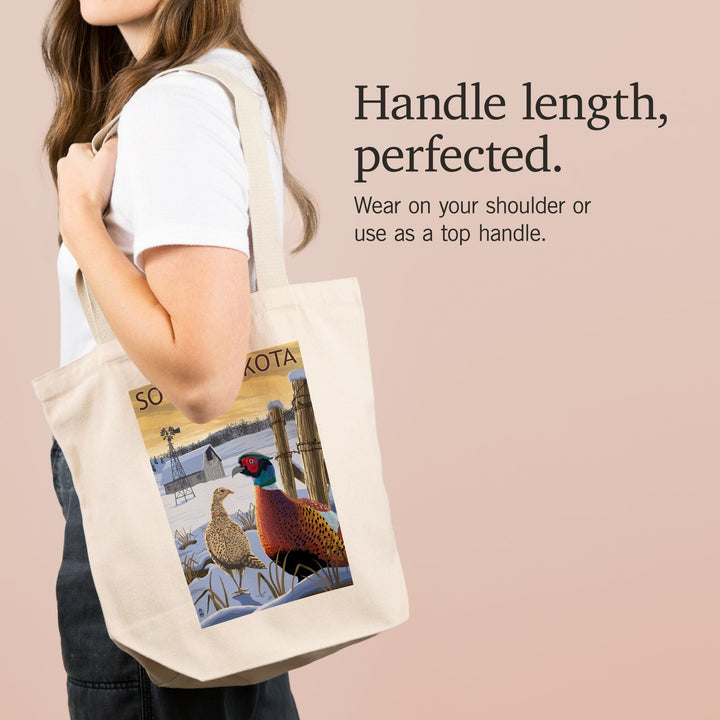 South Dakota, Pheasants, Tote Bag Totes Lantern Press 