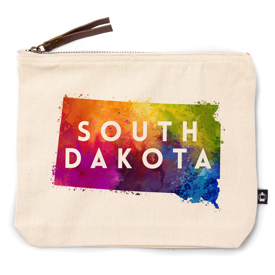 South Dakota, State Abstract Watercolor, Contour, Lantern Press Artwork, Accessory Go Bag Totes Lantern Press 