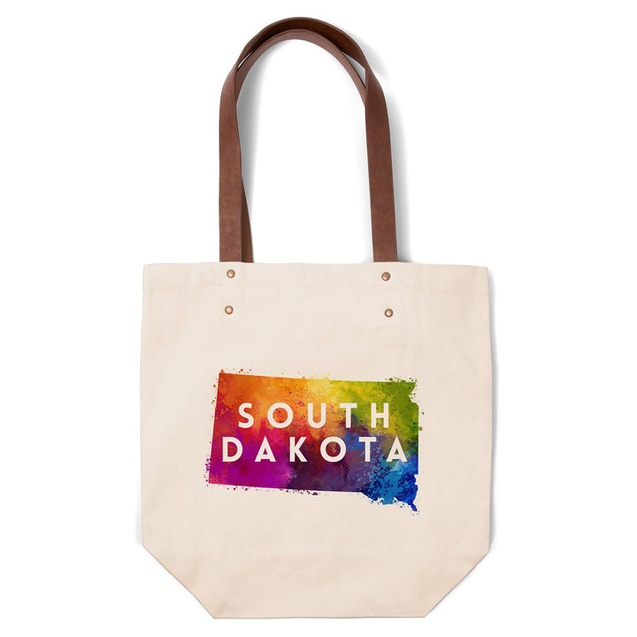 South Dakota, State Abstract Watercolor, Contour, Lantern Press Artwork, Accessory Go Bag Totes Lantern Press 