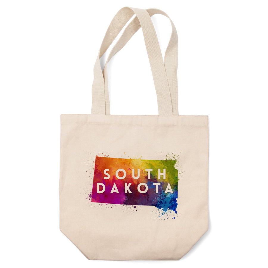 South Dakota, State Abstract Watercolor, Contour, Lantern Press Artwork, Tote Bag Totes Lantern Press 