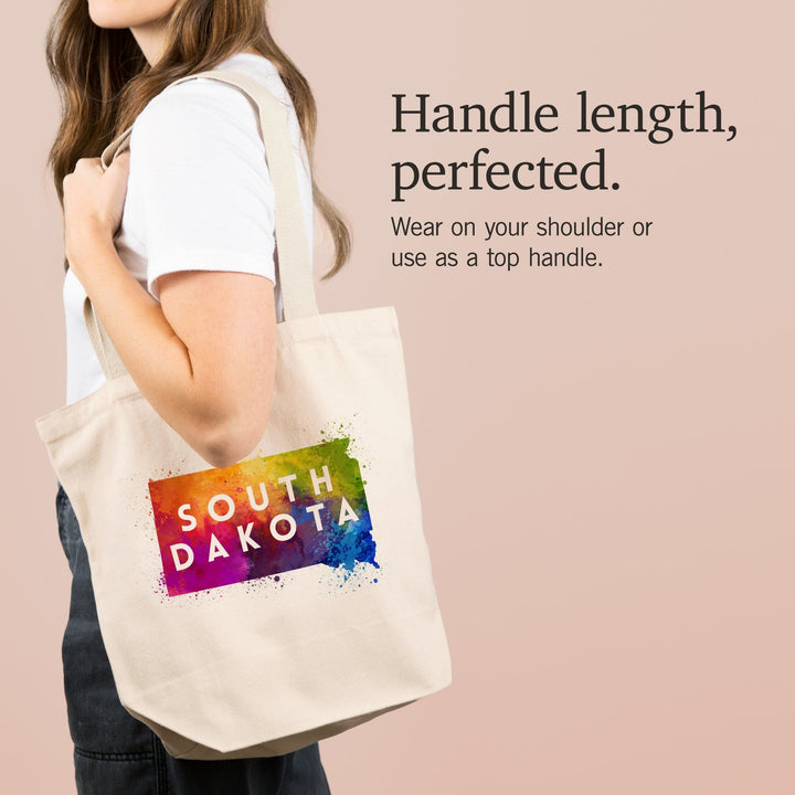 South Dakota, State Abstract Watercolor,, Tote Bag Totes Lantern Press 