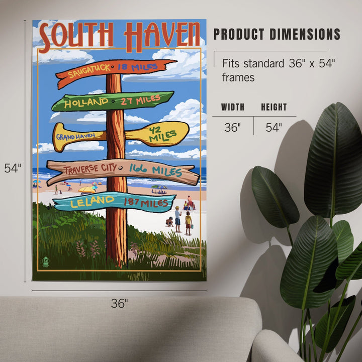 South Haven, Michigan, Destination Sign, Art & Giclee Prints Art Lantern Press 