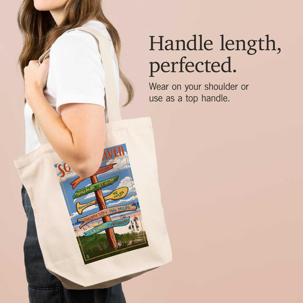South Haven, Michigan, Destination Sign, Tote Bag Totes Lantern Press 