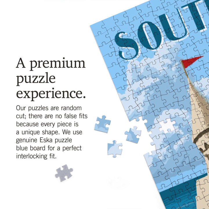 South Haven, Michigan, Sand Castle, Jigsaw Puzzle Puzzle Lantern Press 