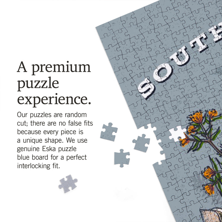 Southern Pines, North Carolina, State Treasure Trove, Jigsaw Puzzle Puzzle Lantern Press 