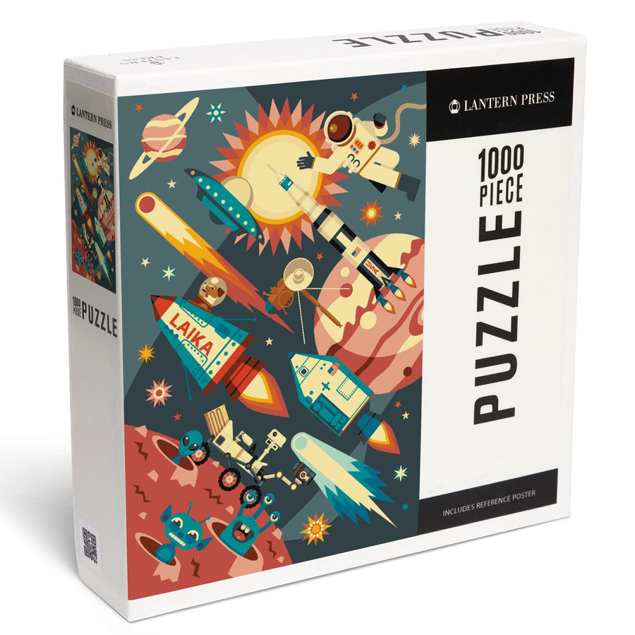 Space Geometric, Jigsaw Puzzle Puzzle Lantern Press 