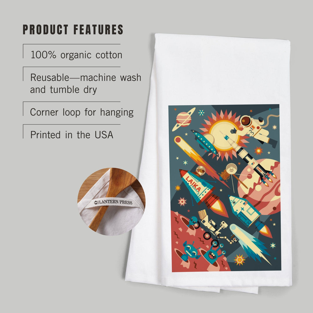 Space Geometric, Organic Cotton Kitchen Tea Towels Kitchen Lantern Press 