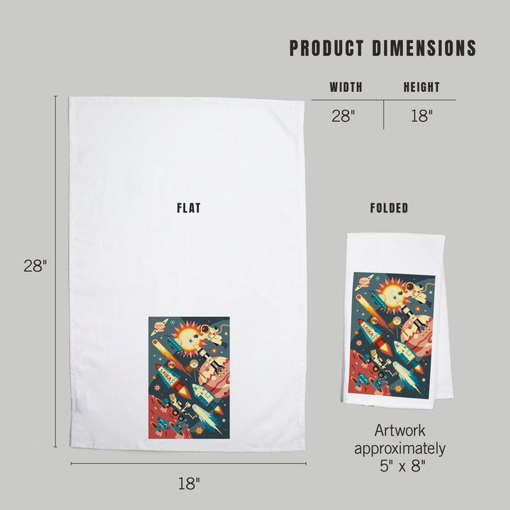 Space Geometric, Organic Cotton Kitchen Tea Towels Kitchen Lantern Press 