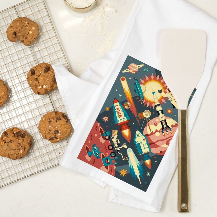 Space Geometric, Organic Cotton Kitchen Tea Towels Kitchen Lantern Press 