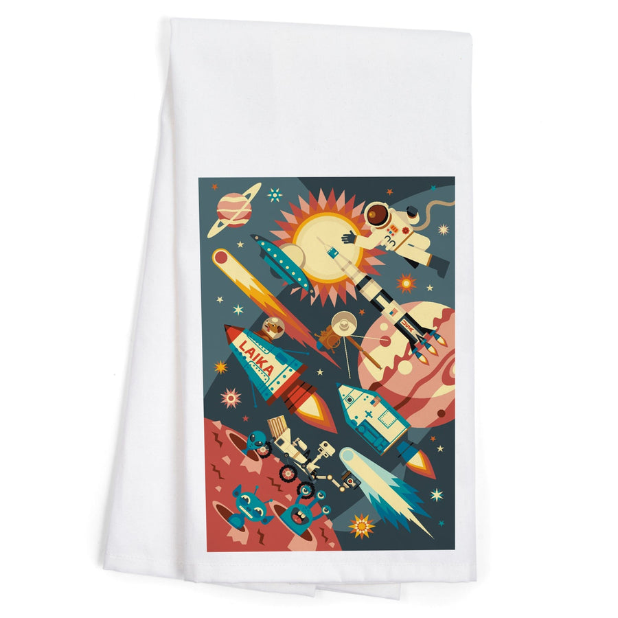 Space Geometric, Organic Cotton Kitchen Tea Towels Kitchen Lantern Press 