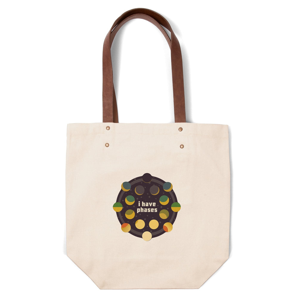 Space Is The Place Collection, Moon Phase, I Have Phases, Contour, Accessory Go Bag Totes Lantern Press 