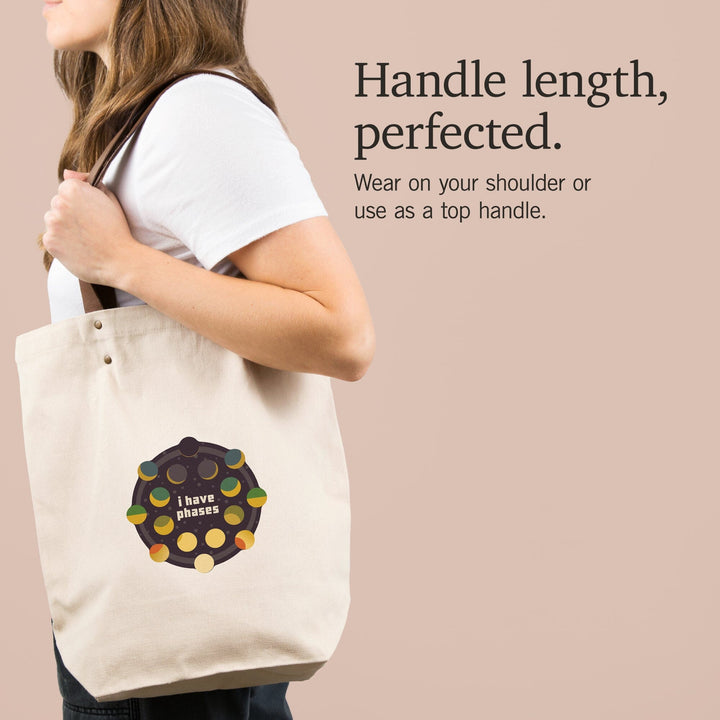 Space Is The Place Collection, Moon Phase, I Have Phases, Contour, Accessory Go Bag Totes Lantern Press 