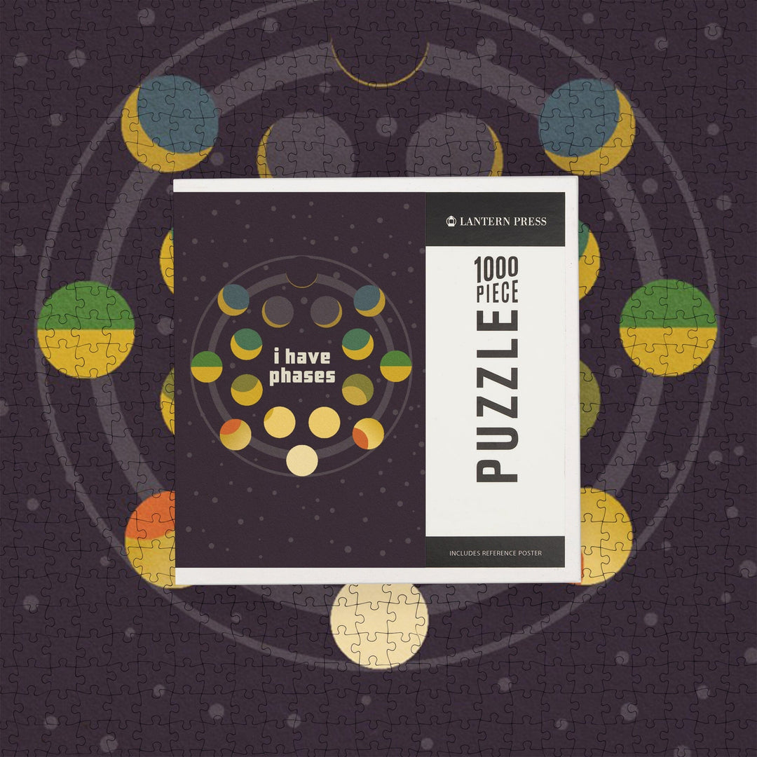 Space Is The Place Collection, Moon Phase, I Have Phases, Jigsaw Puzzle Puzzle Lantern Press 