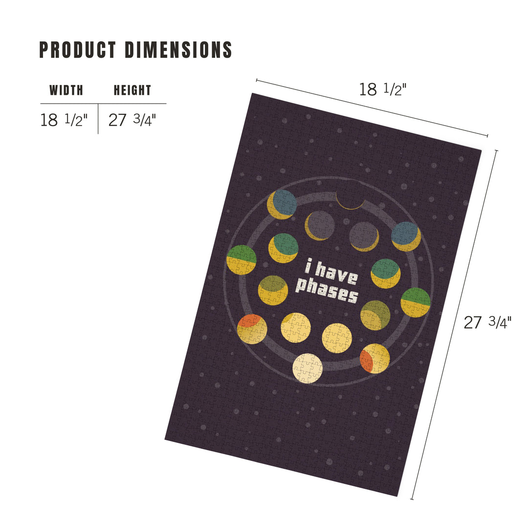 Space Is The Place Collection, Moon Phase, I Have Phases, Jigsaw Puzzle Puzzle Lantern Press 