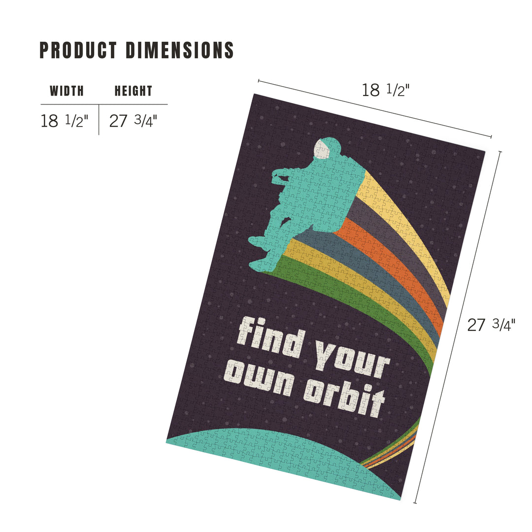 Space Is The Place Collection, Rainbow Astronaut With Jetpack, Find Your Own Orbit, Jigsaw Puzzle Puzzle Lantern Press 