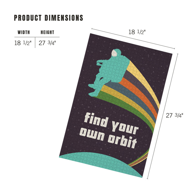 Space Is The Place Collection, Rainbow Astronaut With Jetpack, Find Your Own Orbit, Jigsaw Puzzle Puzzle Lantern Press 