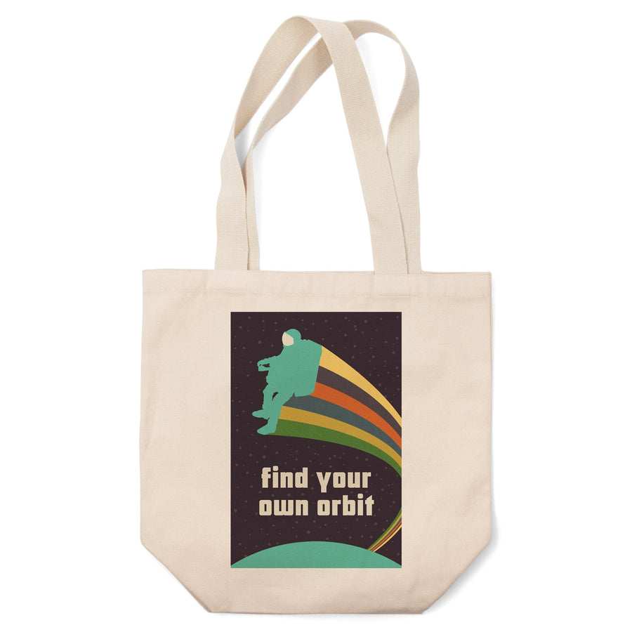 Space Is The Place Collection, Rainbow Astronaut With Jetpack, Find Your Own Orbit, Tote Bag Totes Lantern Press 