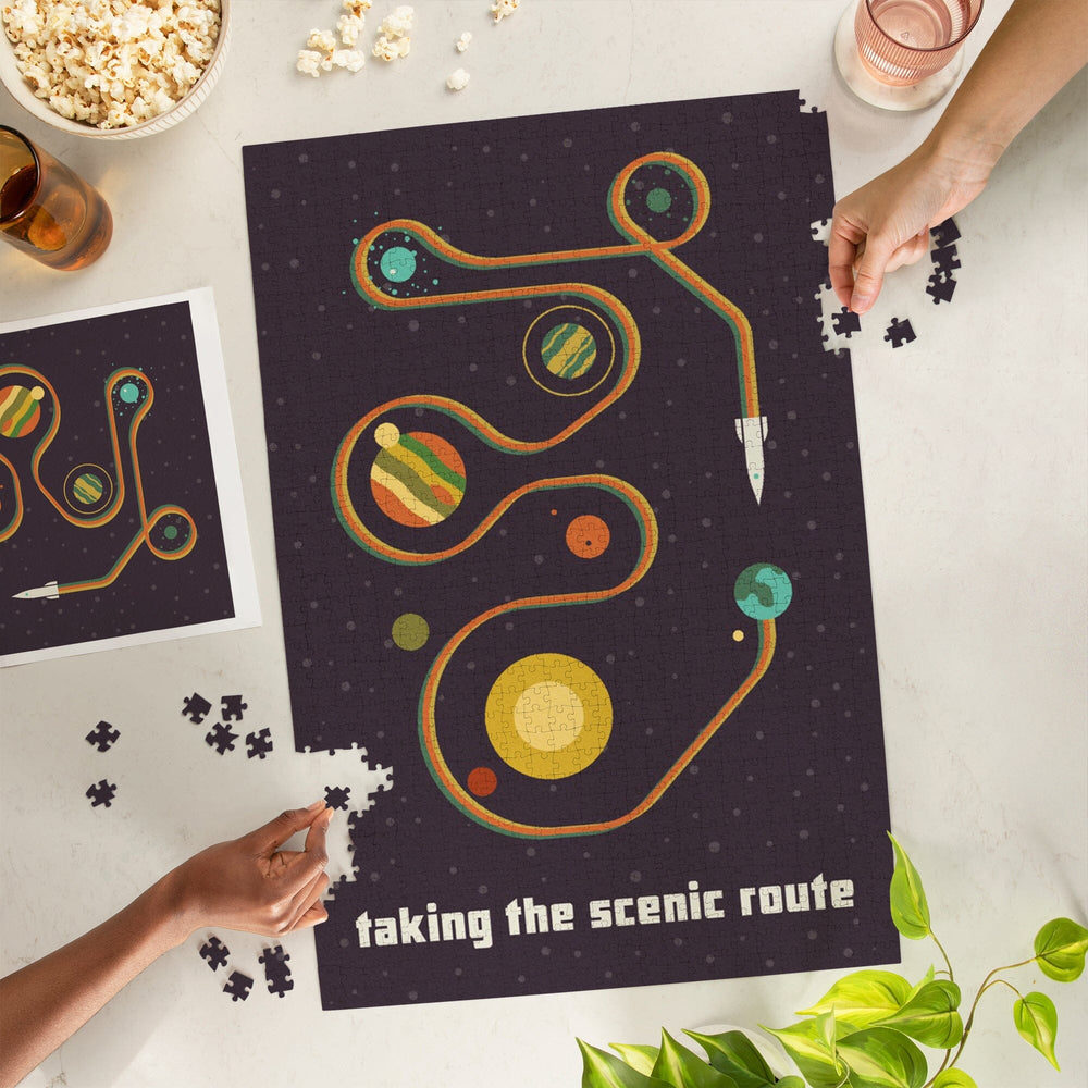 Space Is The Place Collection, Solar System, Taking The Scenic Route, Jigsaw Puzzle Puzzle Lantern Press 