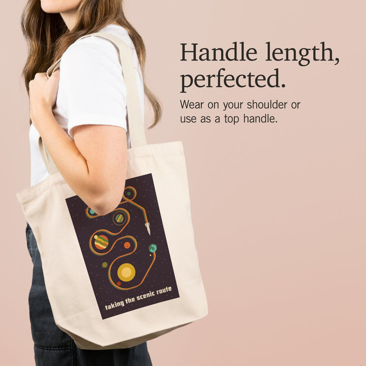 Space Is The Place Collection, Solar System, Taking The Scenic Route, Tote Bag Totes Lantern Press 