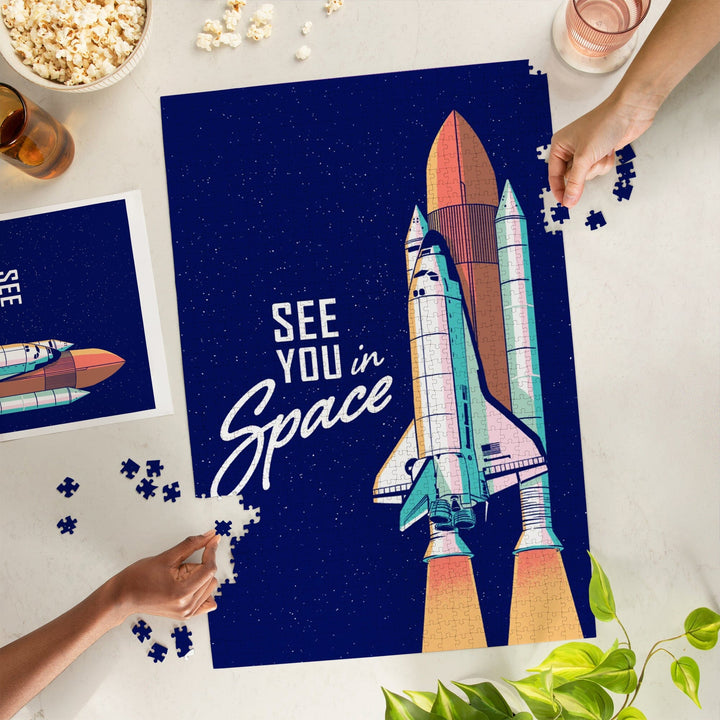 Space Queens Collection, Shuttle Launch, See You In Space, Jigsaw Puzzle Puzzle Lantern Press 