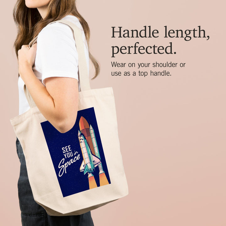Space Queens Collection, Shuttle Launch, See You In Space, Tote Bag Totes Lantern Press 